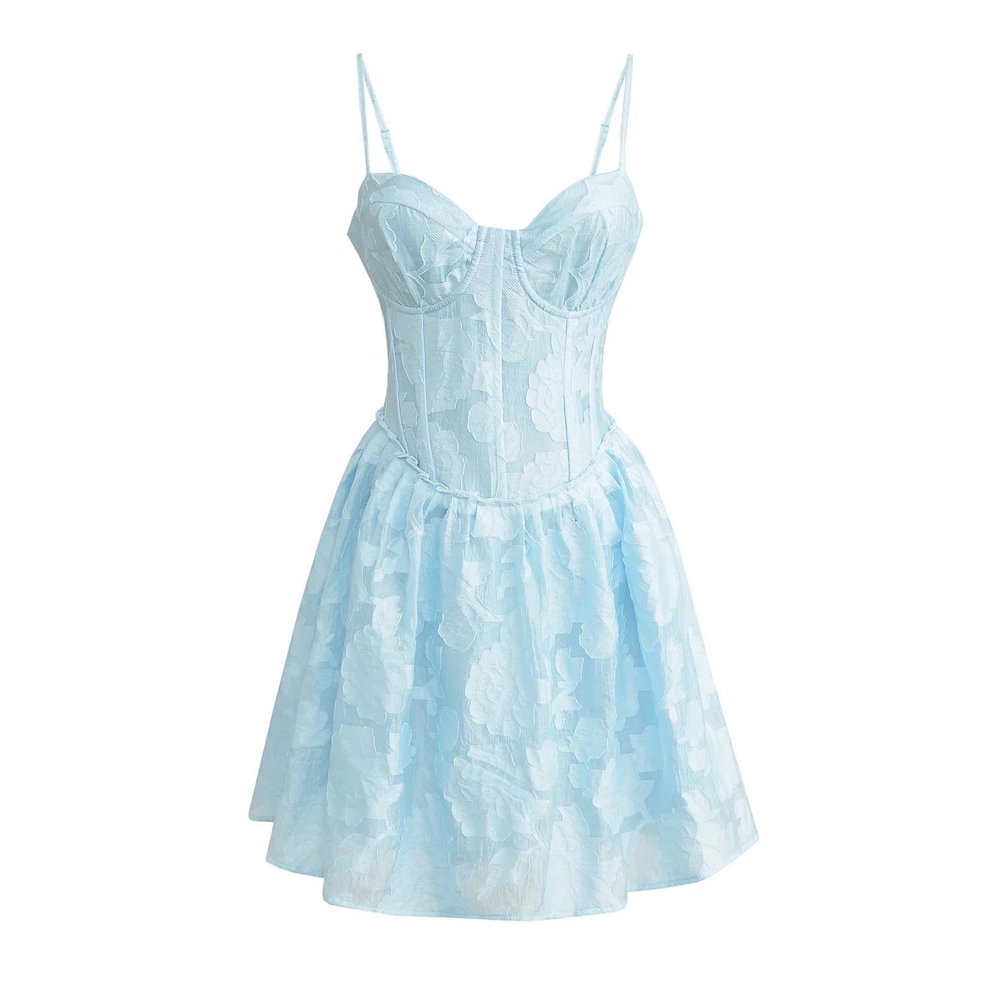 Jacquard Corset Strap Mini Dress