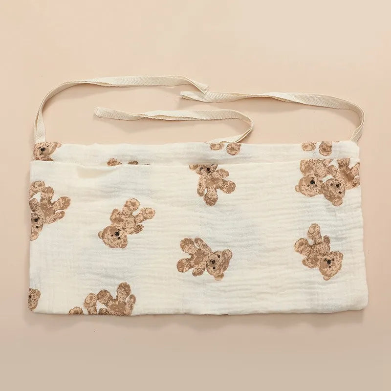 39x20cm 1PCS Large Baby Crib Storage Bag Cotton Multifunctional Newborn Bed Headboard Organizer For Kids Baby Bedding Diaper Bag