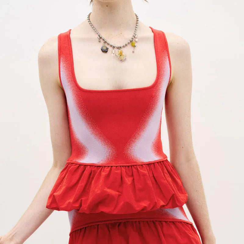 Tie Dye Ruffles Crop Top