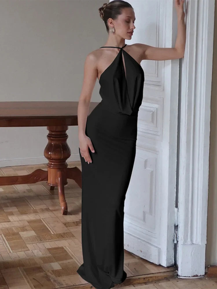 Halter Tie Up Maxi Dress