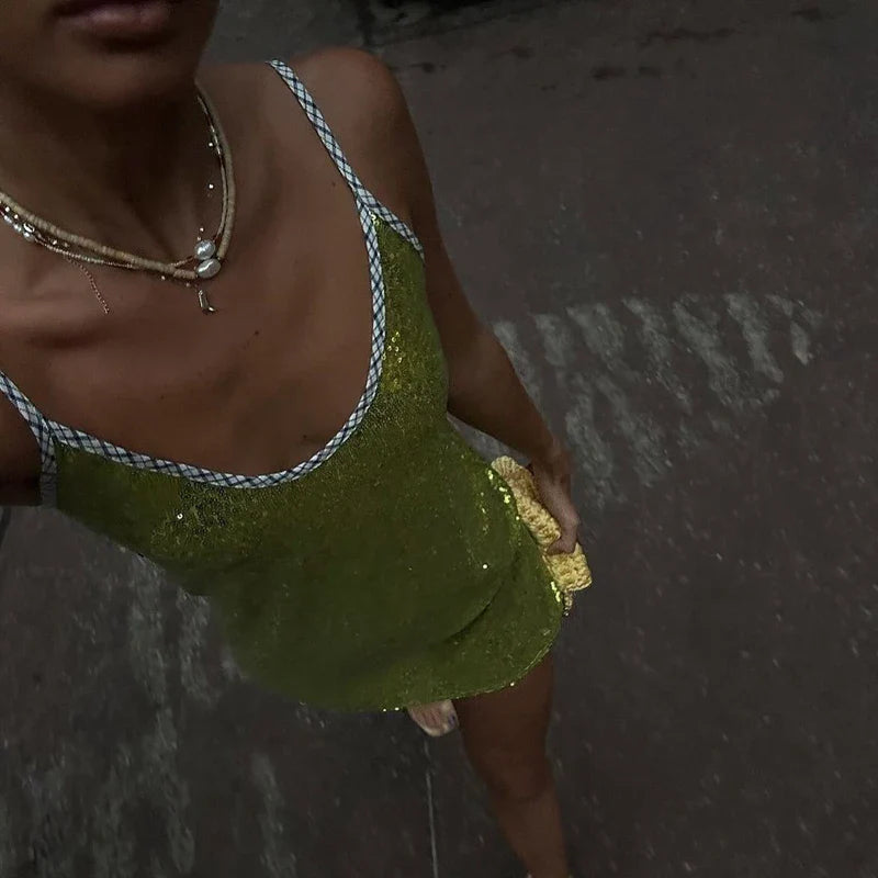 Sequin Strap Mini Dress