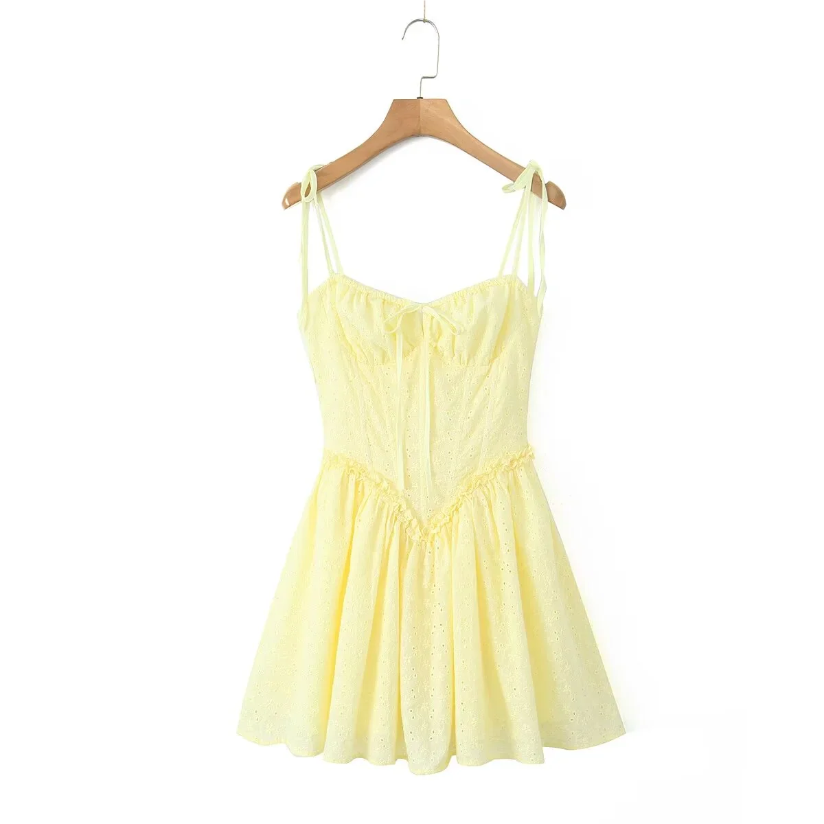 Solid Tie Up Corset A-line Mini Dress