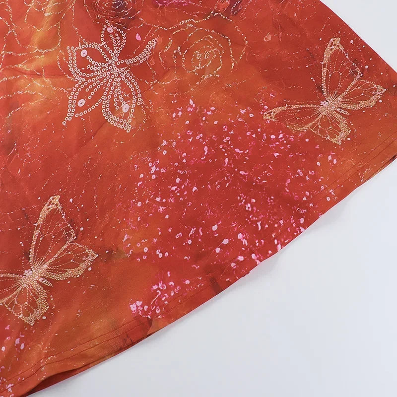 Orange V-neck Open Back Maxi Dress â€?Sleeveless Style