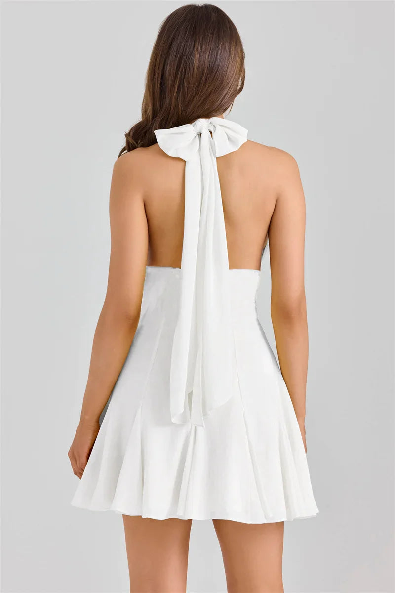 Halter Tie Up Mini Dress