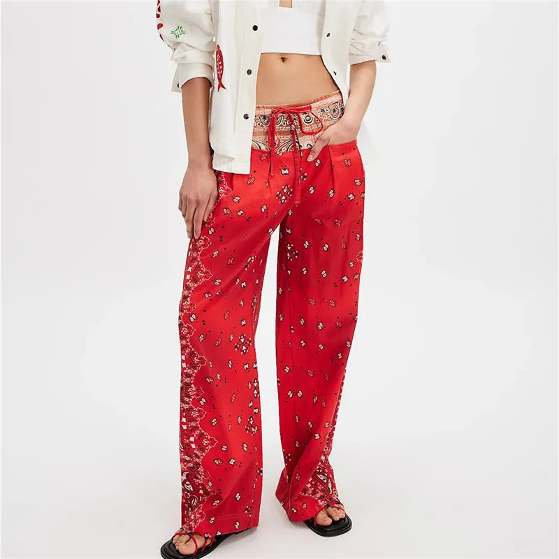 Floral High Waist Elastic  Palazzo Pants