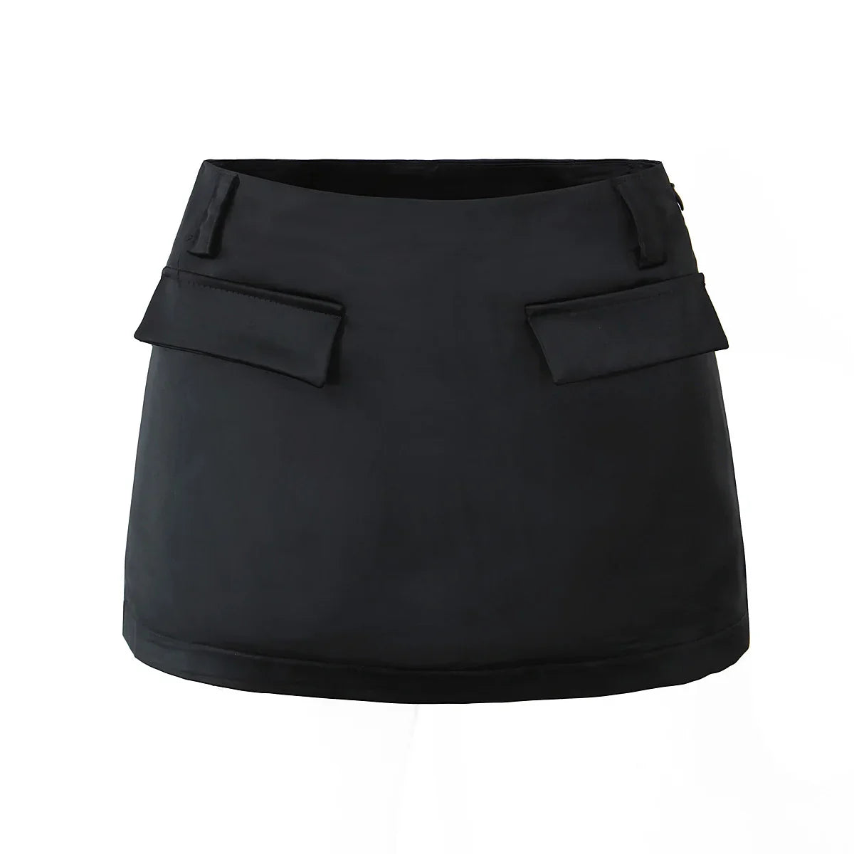 Satin Mock Pocket Mini Skirt