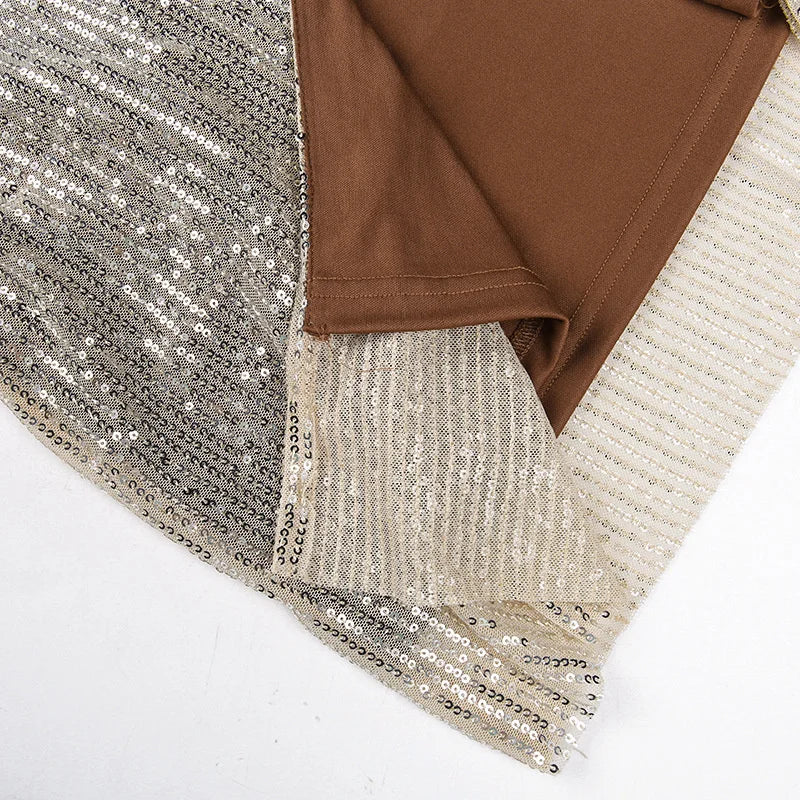 Sequin Spaghetti Strap Midi Dress