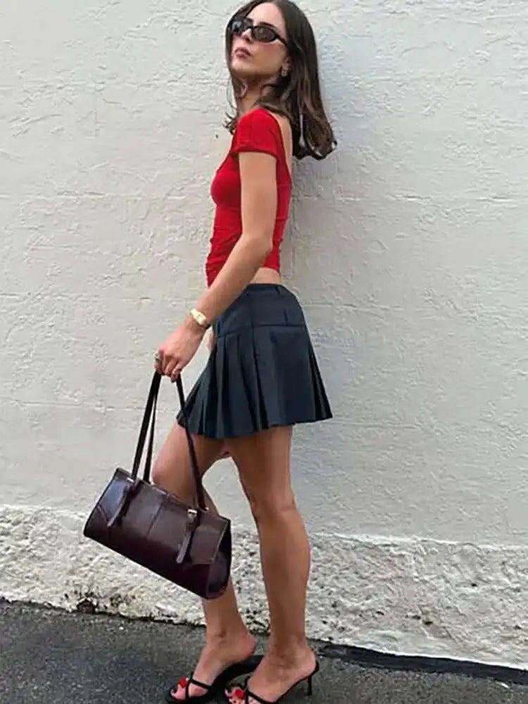 Short Sleeve Bandage Women T-shirt