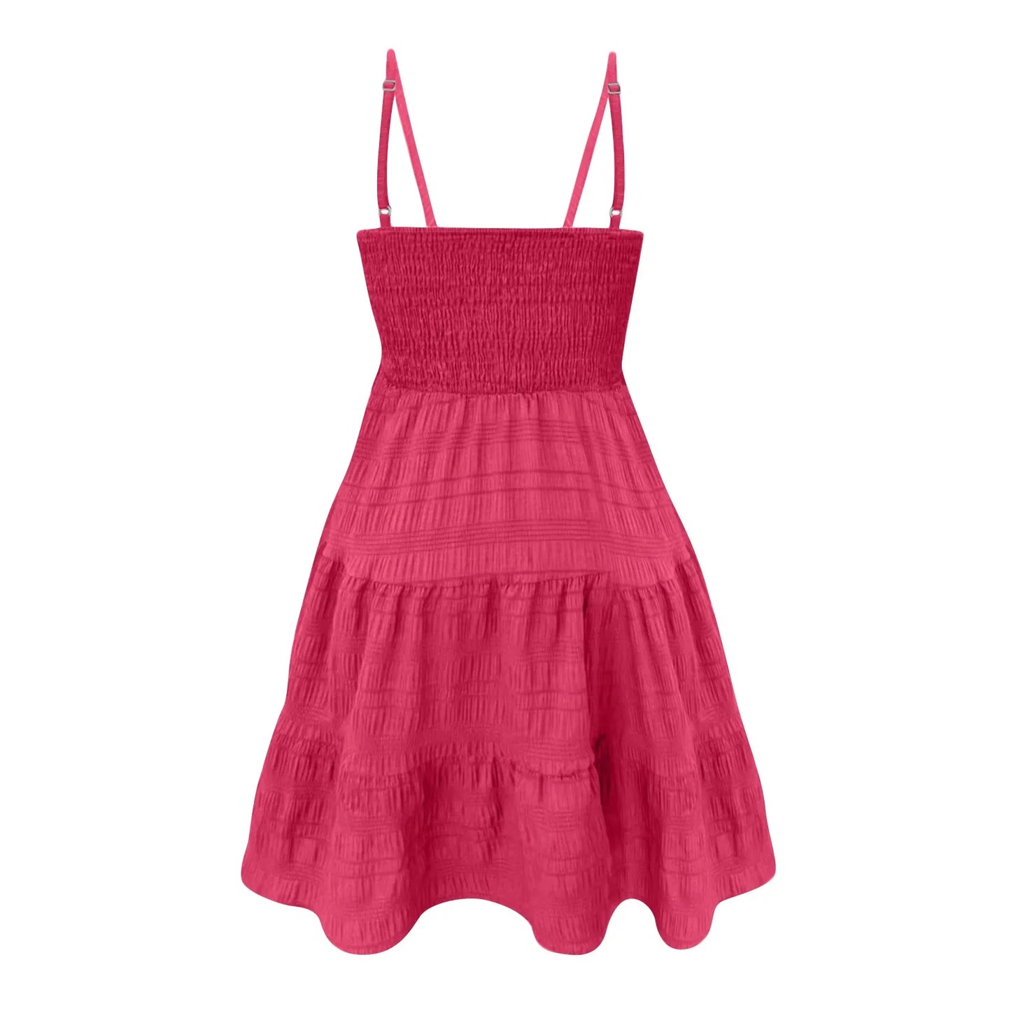 Ruched Spaghetti Strap Summer Mini Dress