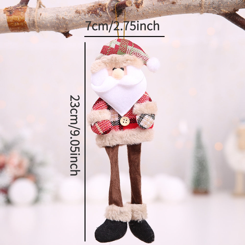 Cute Christmas Santa Snowman Deer Doll Decoration Gift Doll Christmas Tree Hanging Ornament New Year Xmas Home Decoration