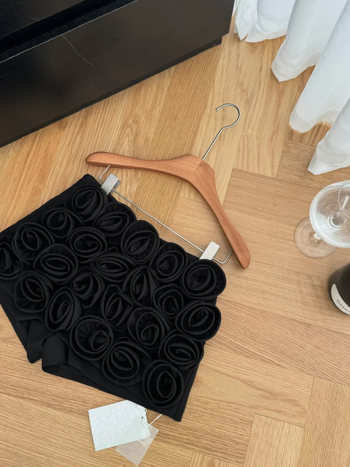 High Waist Three-Dimensional Rose Shorts