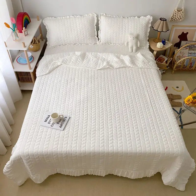 Korean Style Quilted Summer Quilt Blanket Lightweight Cooling Air-conditioning Comforter Quilt Soft Thin Quilt Machine Washable
