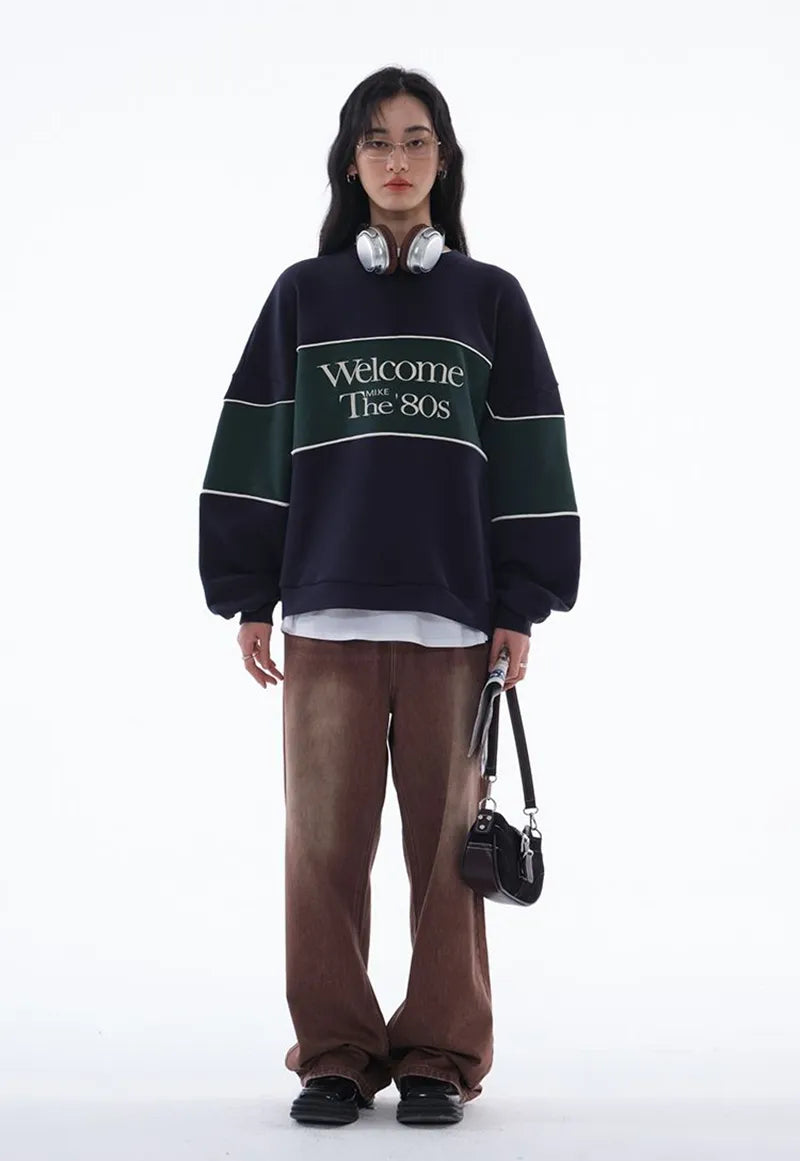 Blue Letter Print Sweatshirt