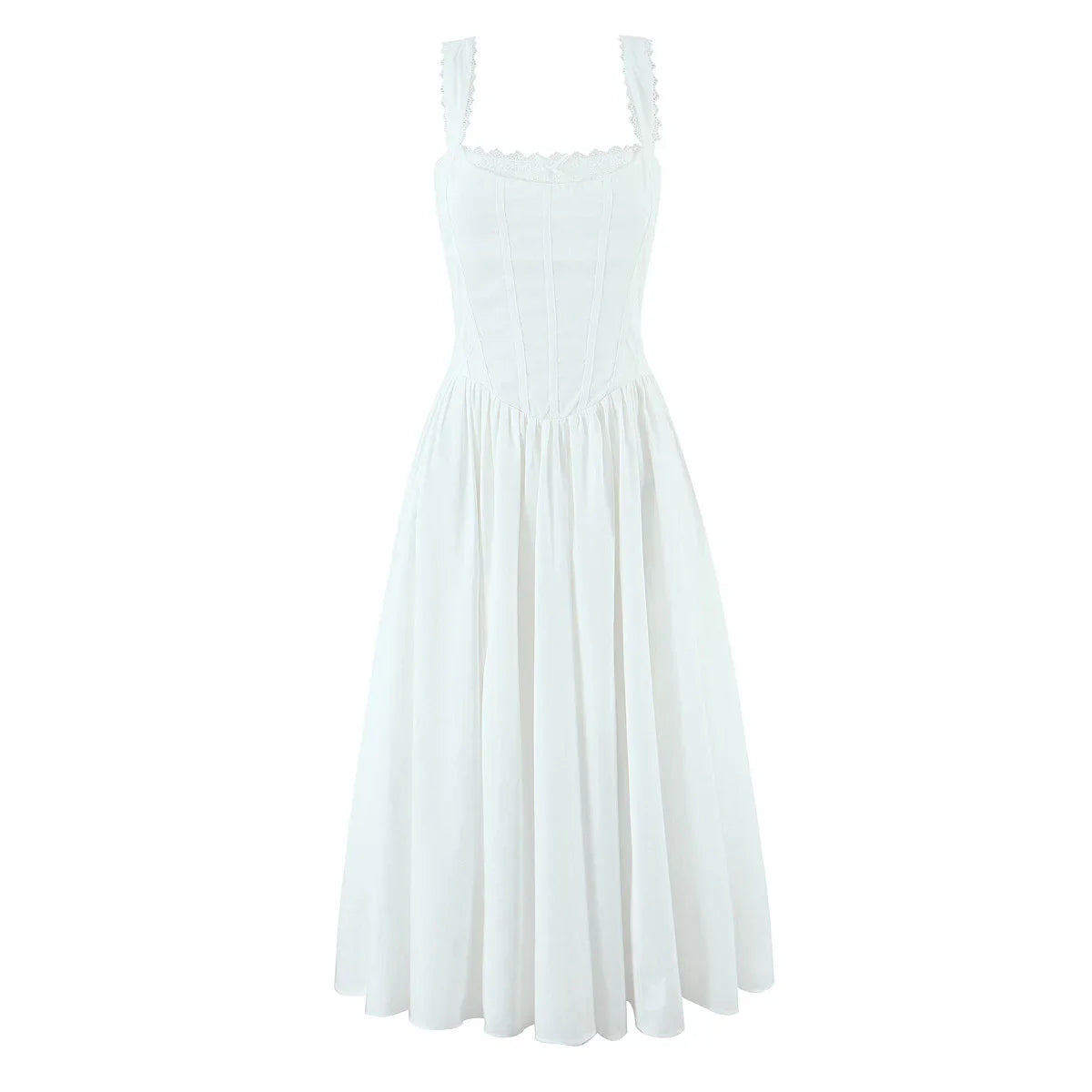 Back Lace Up Strap Midi Dress