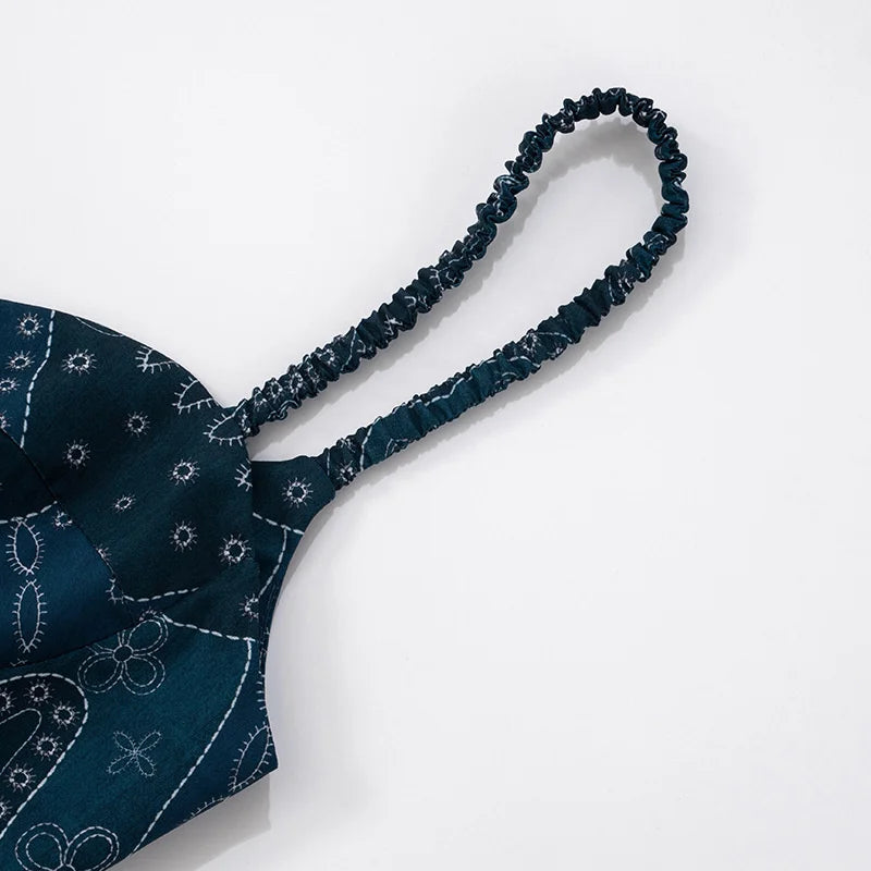 Blue Paisley Print Cami Mini Dress