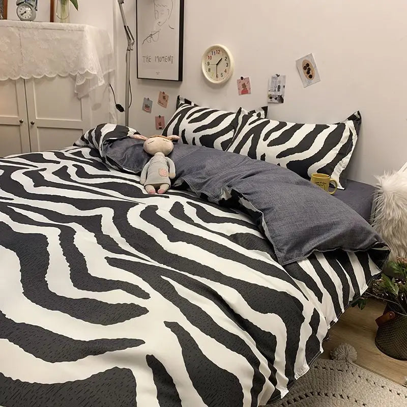 Red Cherry Plaid Duvet Cover Set with Sheet Pillowcase Soft Cover NoFilling Warm Bed Linen Twin Full Queen Size Home Bedding Set