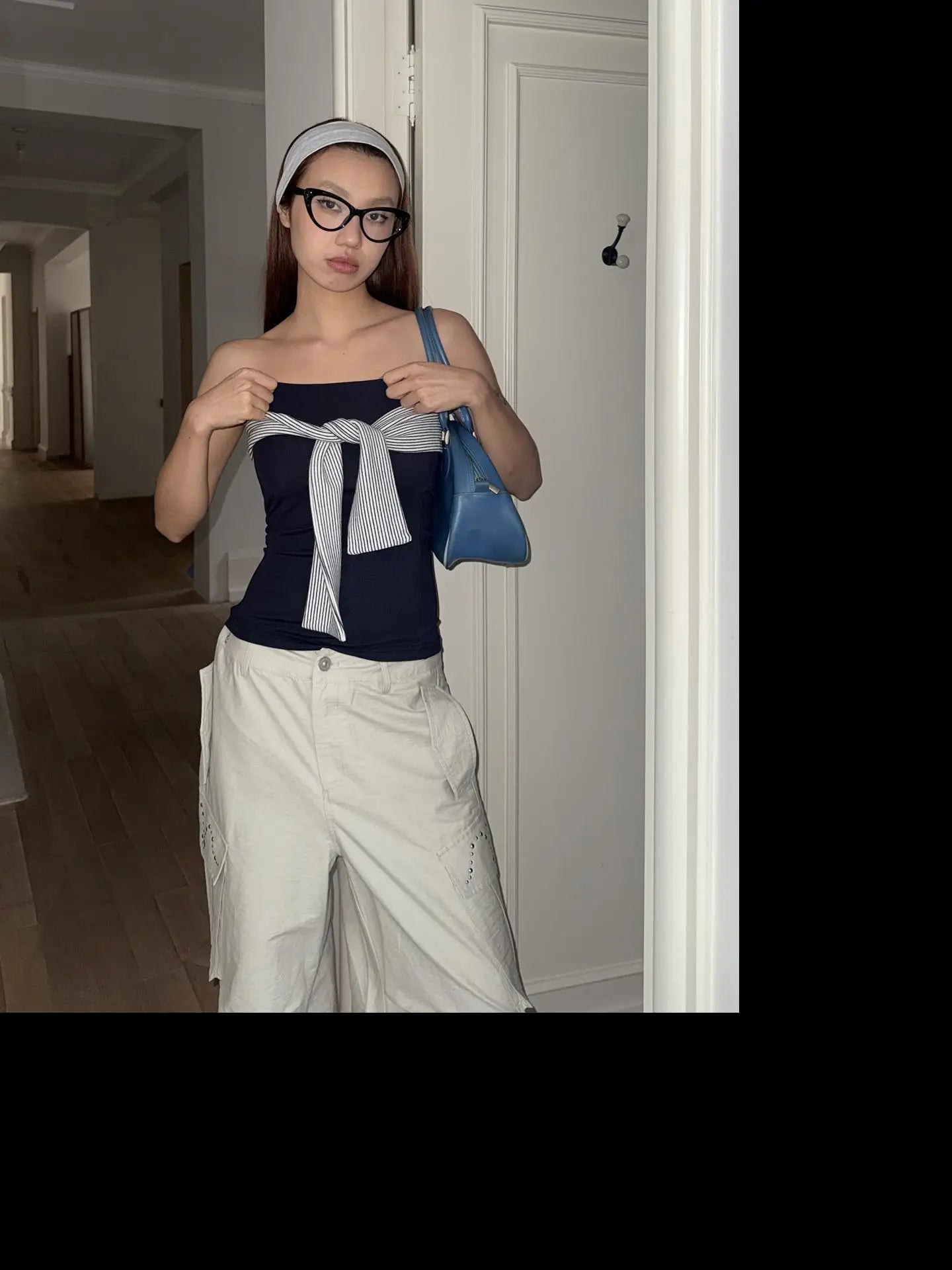 Tie Up Striped Tube Top