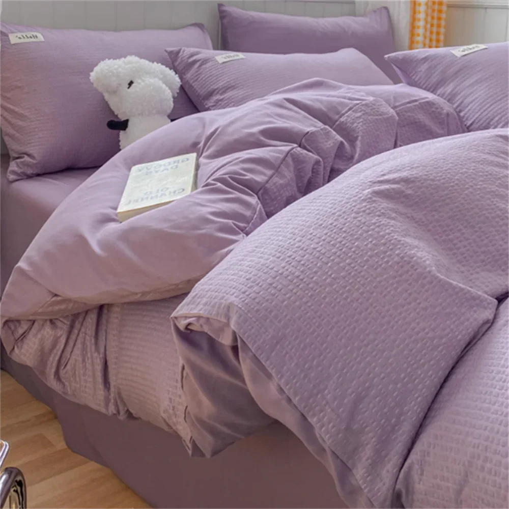 Huafu Ge Washed Cotton Four Piece Set, Non All Cotton Bedding, Pure Cotton Bedding, Bed Sheets, Duvet Covers, Bedding Products