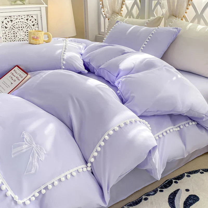 New Style Quilt Cover Thickened Fleece Ball Duvet Cover Soft and Comfortable Four-piece Set 180x220 220x240 Multi-size Bedding