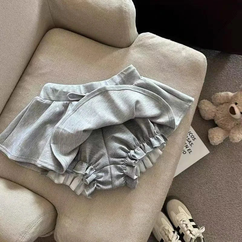 Grey Drawstring Mini Blommers Skort