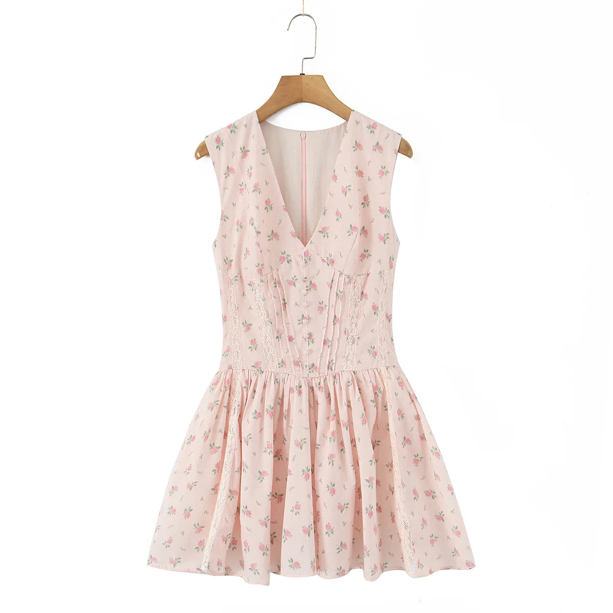 V Neck Mini Sleeveless Dress