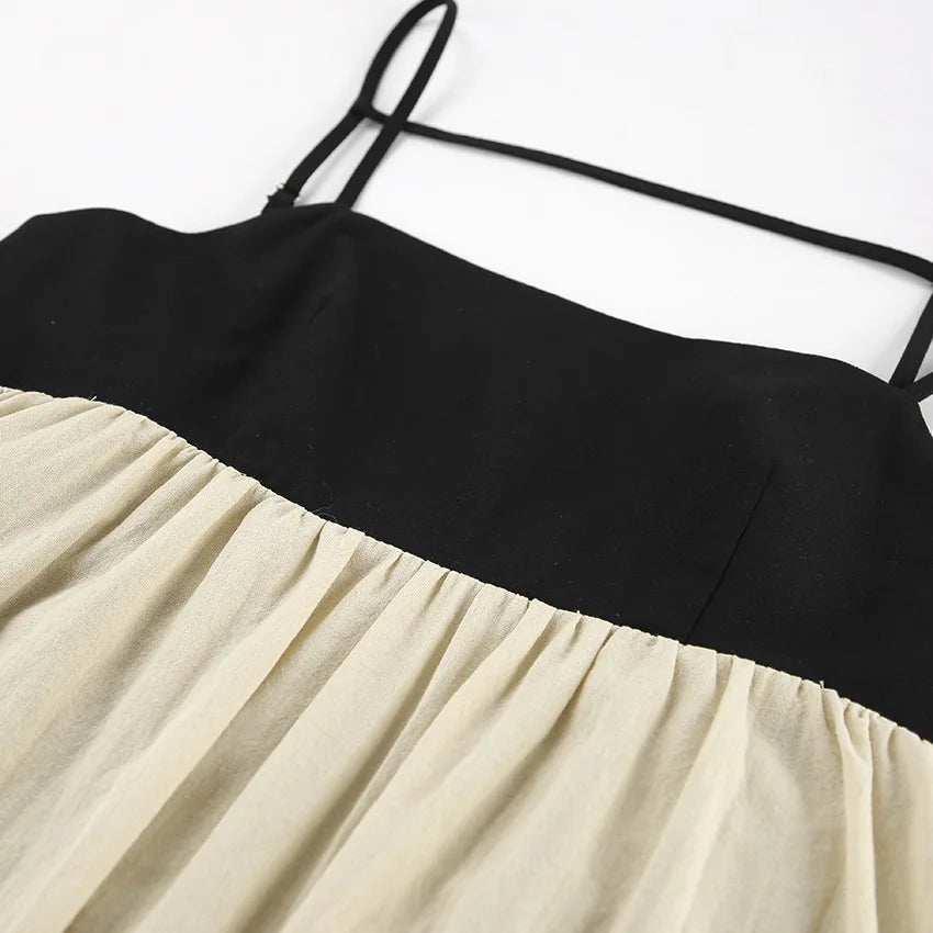 Contrast Strap Straight Mini Dress