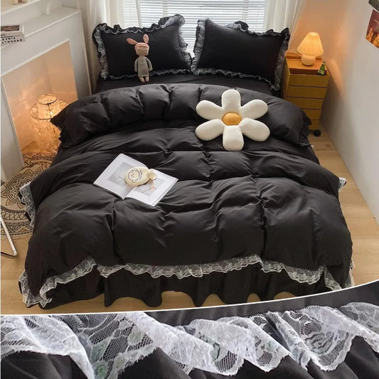 Bedding - 3-piece large duvet cover, zipper closed - super soft and lightweight