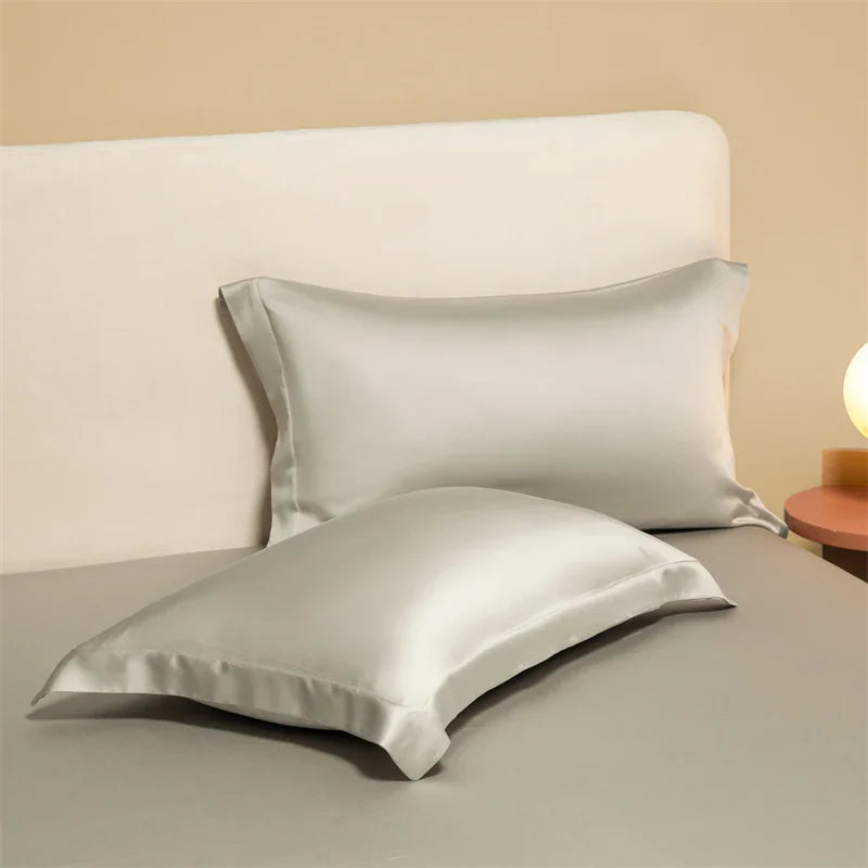 1 Pair(2 Pieces) Egyptian Cotton Pillowcases Solid Color Pillow Shams Covers