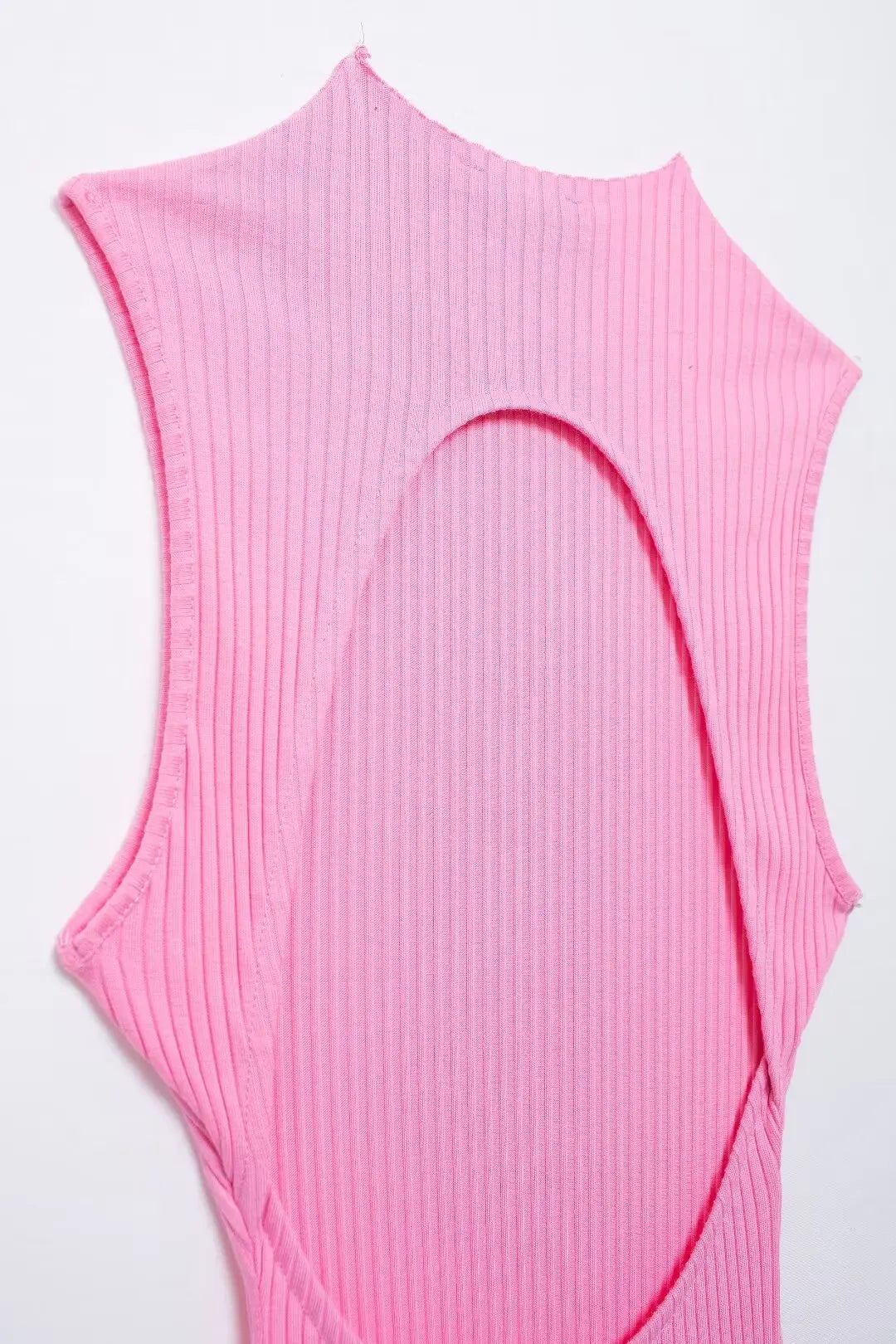 Knitted Hollow Out Back Mini Balloon Dress