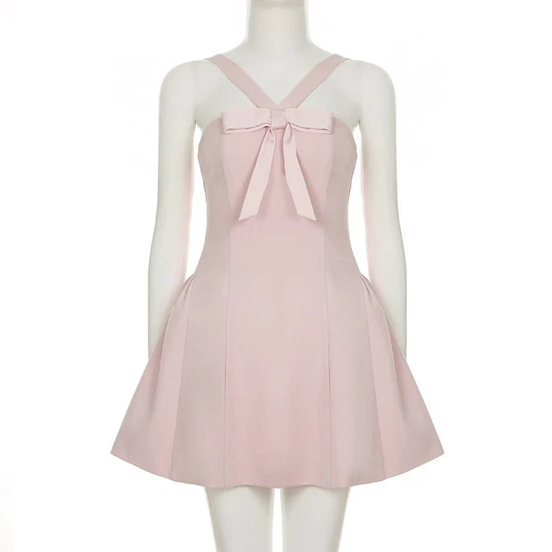 Pink Bows Halter Mini Dress