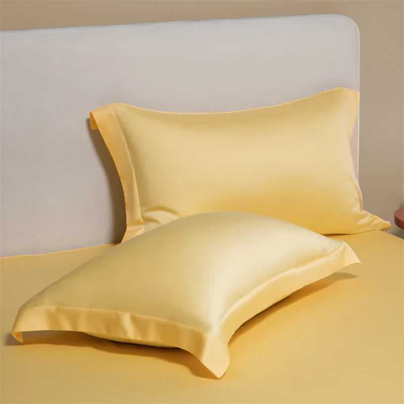 1 Pair(2 Pieces) Egyptian Cotton Pillowcases Solid Color Pillow Shams Covers