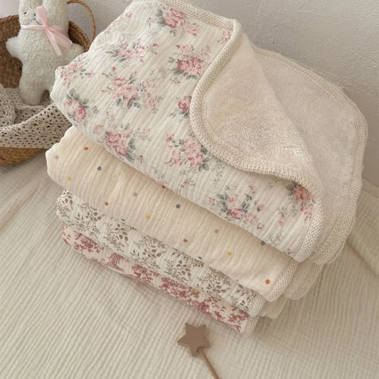 Fleece Winter Baby Blanket for Newborn Swaddle Bedding Velvet Muslin Cotton Blanket New Born Kids Blanket Mother Kid