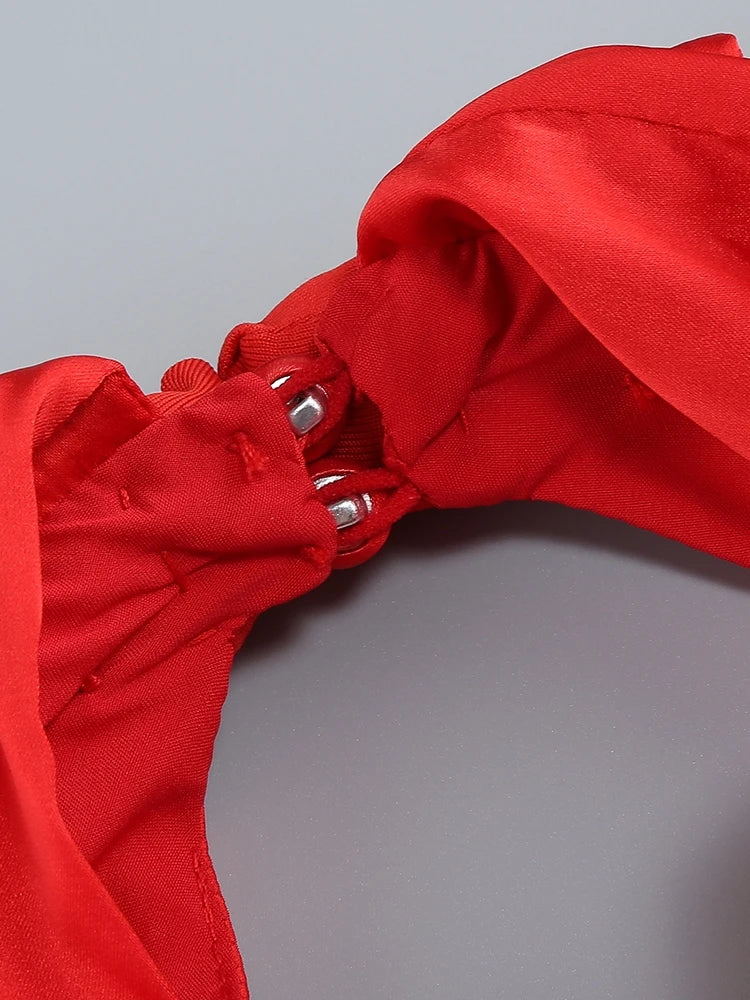 Braided Strap Satin Twisted Maxi Dress