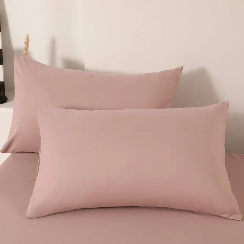 2pcs Pillow Case Decorative Cotton Pillowcase Envelope Style Solid Color Home One Pair Cushion Cover 48X74cm