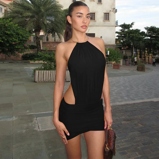 Halter Backless Mini Dress