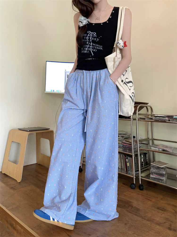 Printed Drawstring Cargo Pants