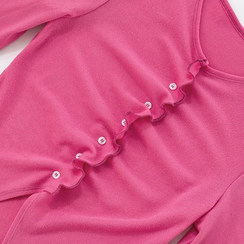Round Neck Buttoned Crop Top