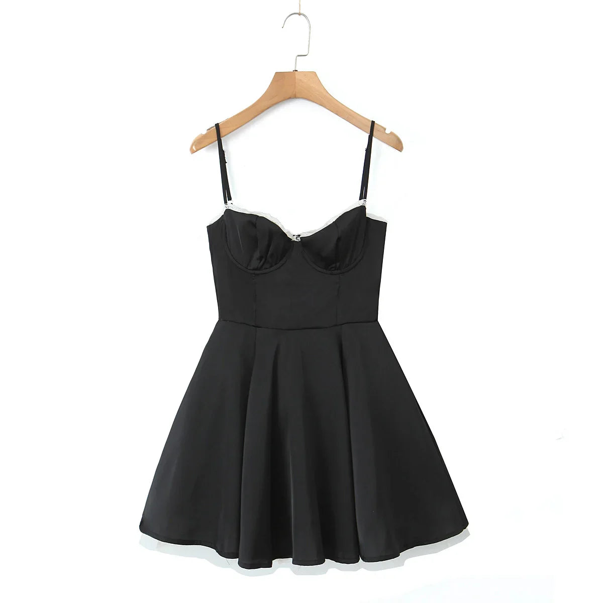 Satin Corset Tulle Flare Mini Dress