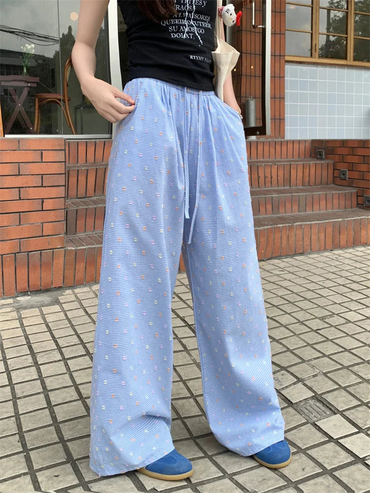 Printed Drawstring Cargo Pants