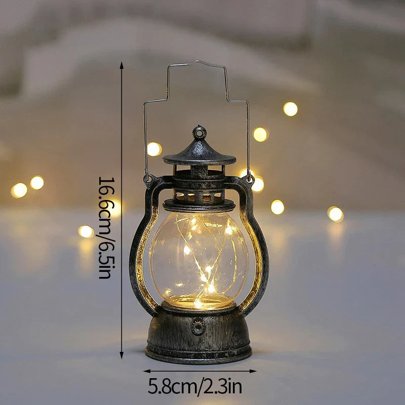 Ins Candle Holders lantern for Table Retro Flameless Kerosene Lamp Desktop Candlestick Chandelier Christmas New Year Home Decor