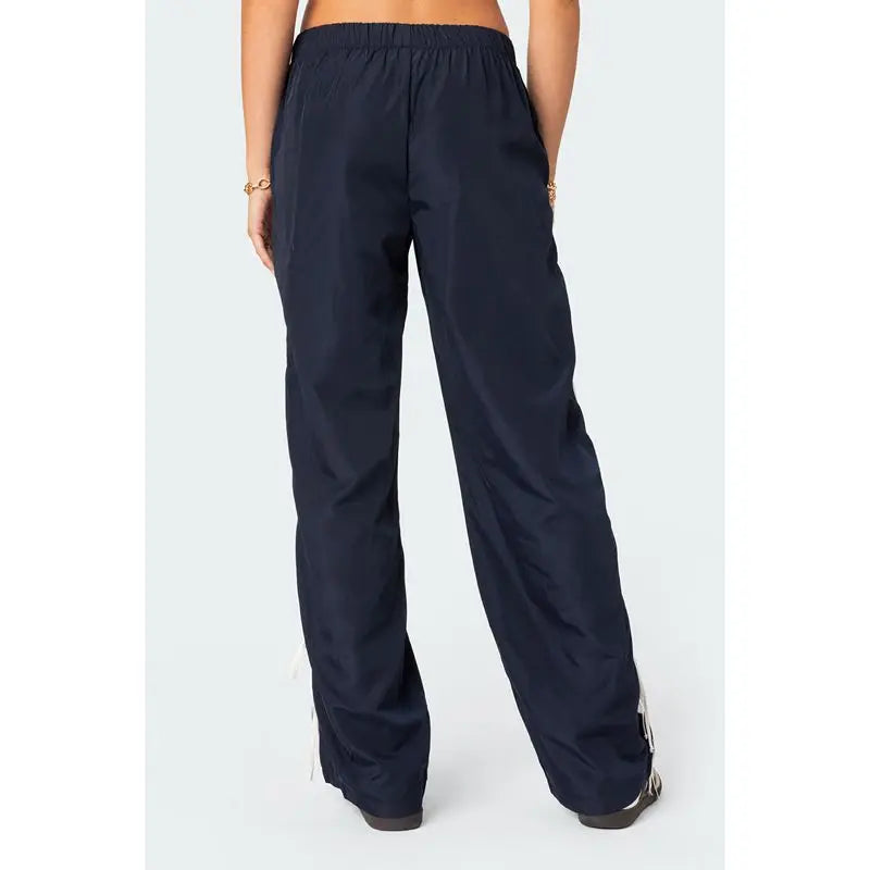 Wide Side Striped Low Waist Sweatpants