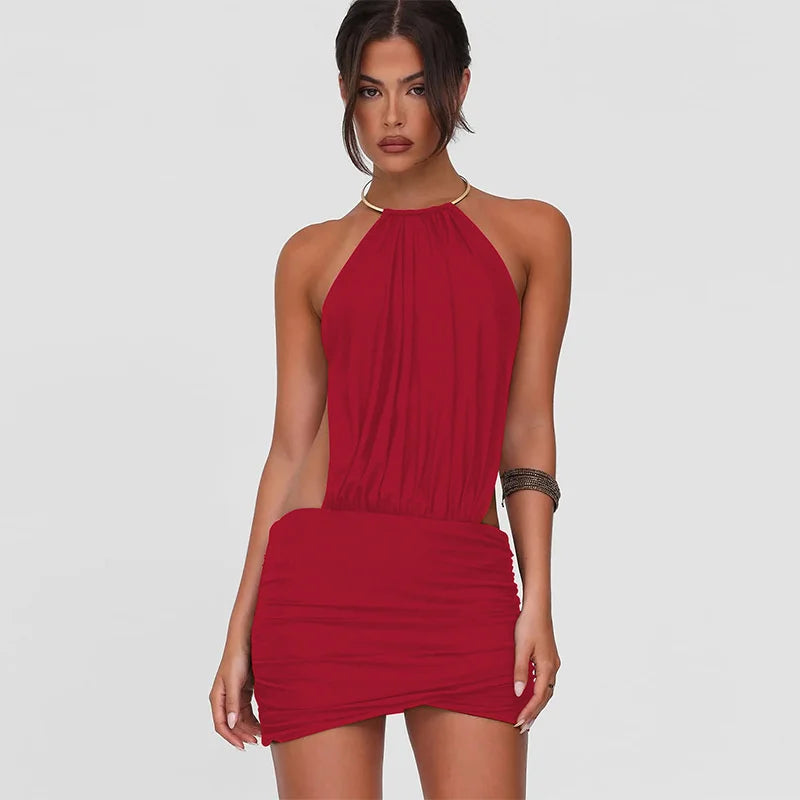 Halter Backless Mini Dress