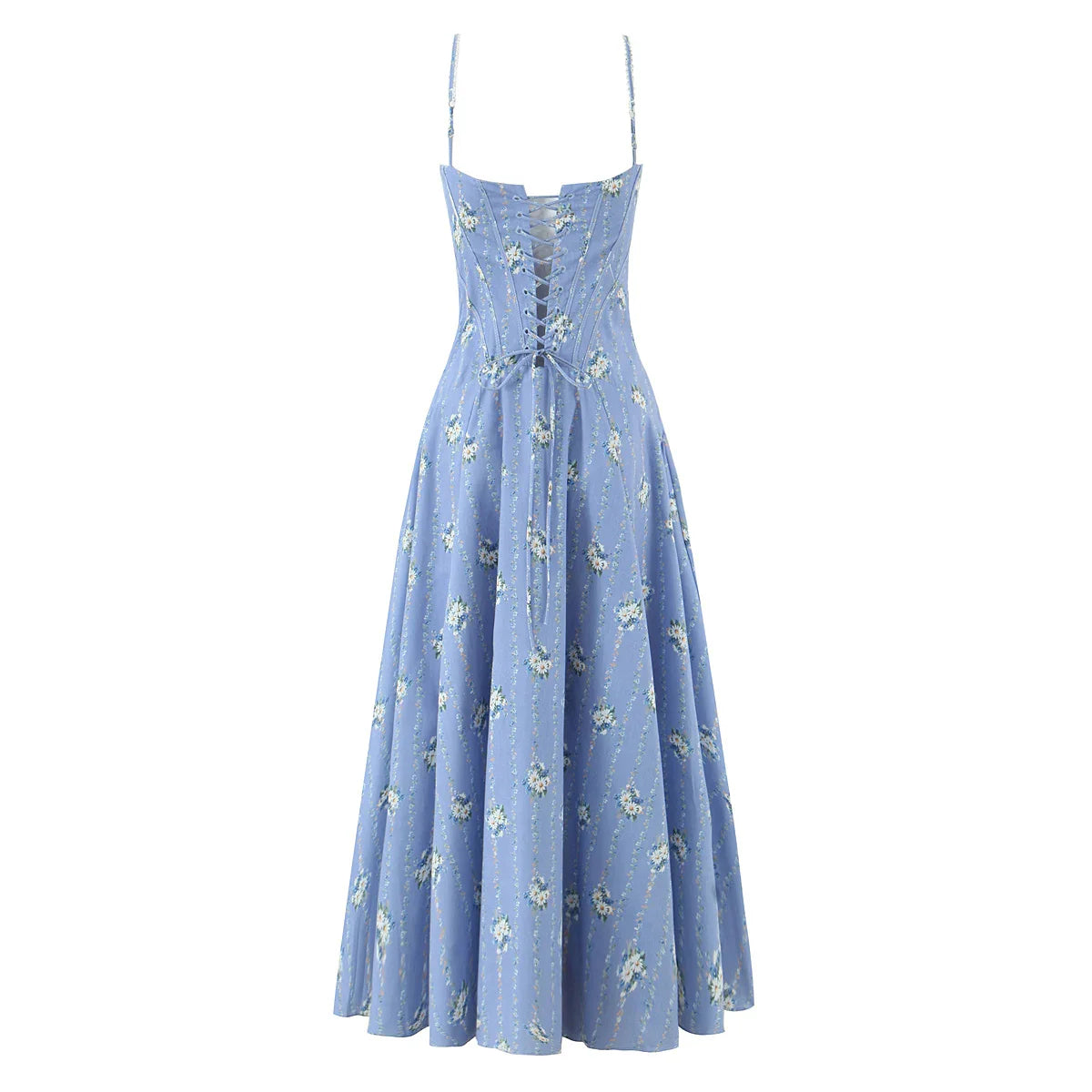 Floral Print Corset Midi Dress