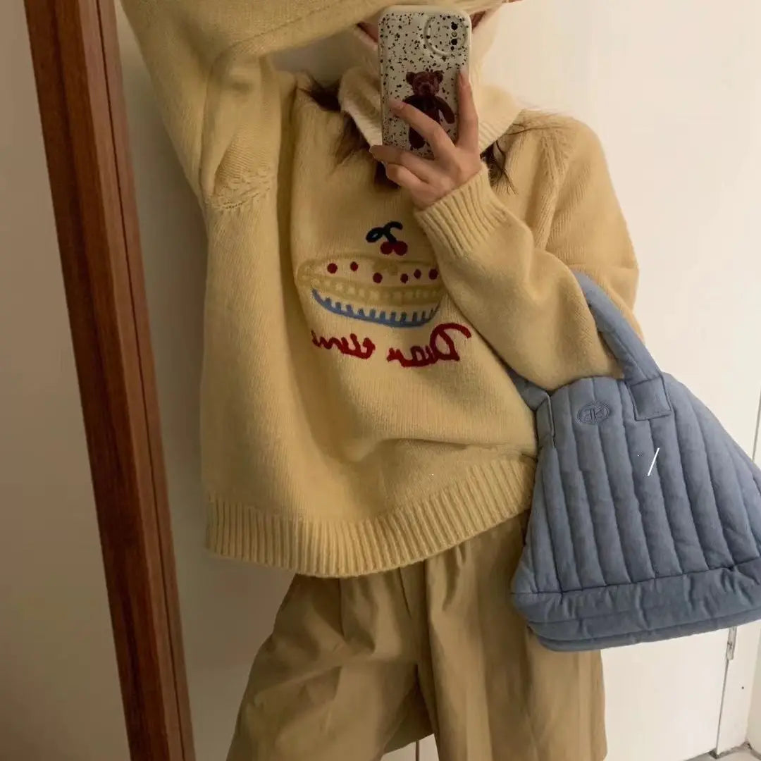Fruit Cake Jacquard Knit Pullover
