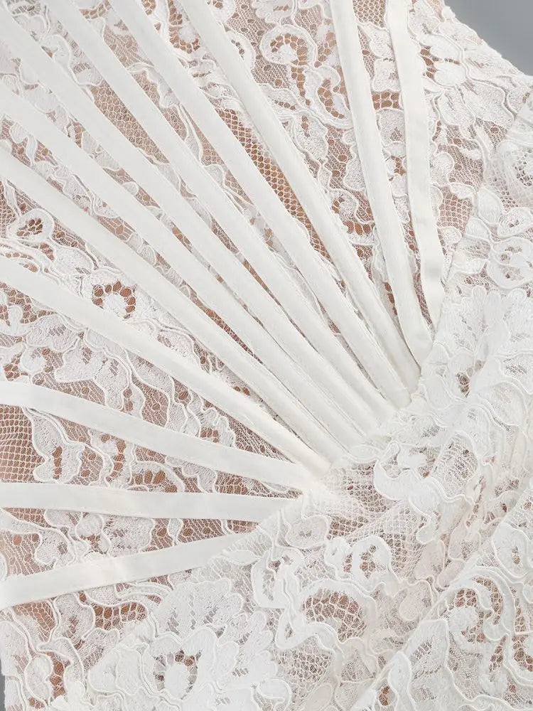 Lace Corset Draped Mini Dress