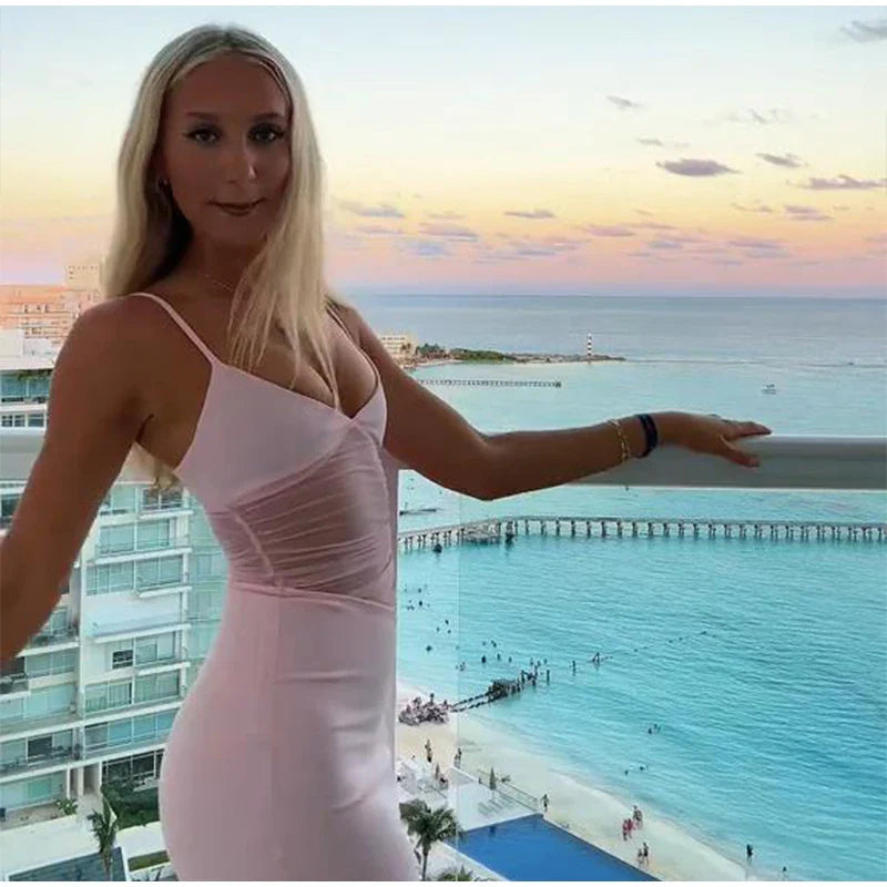 Mesh Strap Maxi Dress