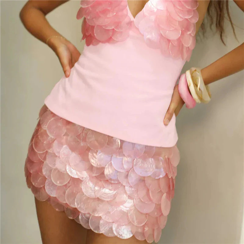 Sequin Mini Skirt â€?A-Line Sparkle Look