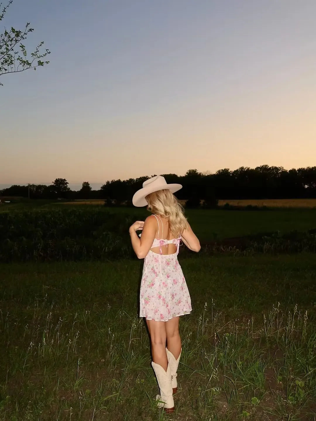Pink Floral Bow Mesh Cami Mini Dress