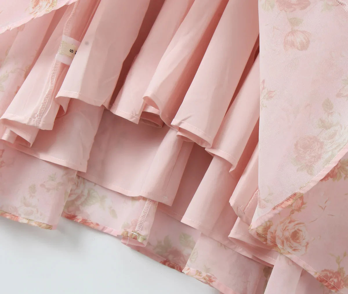 Pink Flower Print Halter Midi Dress