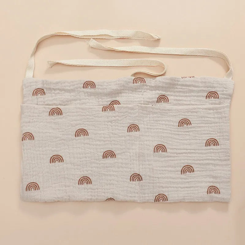 39x20cm 1PCS Large Baby Crib Storage Bag Cotton Multifunctional Newborn Bed Headboard Organizer For Kids Baby Bedding Diaper Bag